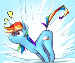 Size: 578x491 | Tagged: safe, artist:bebbies, artist:grixxynix, artist:kevuma, artist:the-doodle-queen, derpibooru import, rainbow dash, pony, abstract background, cutie mark, eye clipping through hair, frown, shocked, solo, trying to fly, wingless