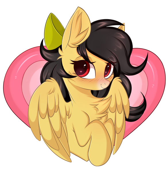 Size: 2598x2680 | Tagged: safe, artist:pesty_skillengton, derpibooru import, oc, oc:radiant light, unofficial characters only, pony, bow, bust, commission, cute, heart eyes, holiday, love, solo, valentine, valentine's day, wingding eyes, ych result