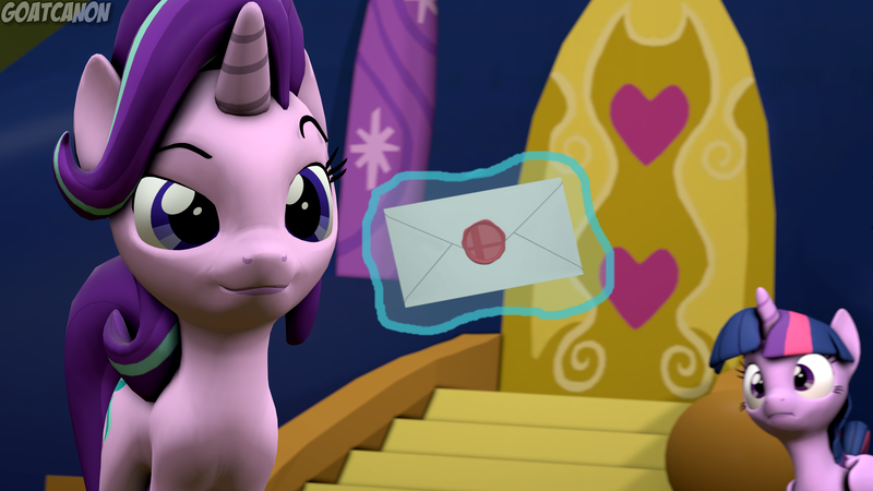 Size: 3840x2160 | Tagged: 3d, artist:goatcanon, crossover, derpibooru import, faic, invitation, levitation, magic, safe, source filmmaker, starlight glimmer, super smash bros., telekinesis, twilight sparkle