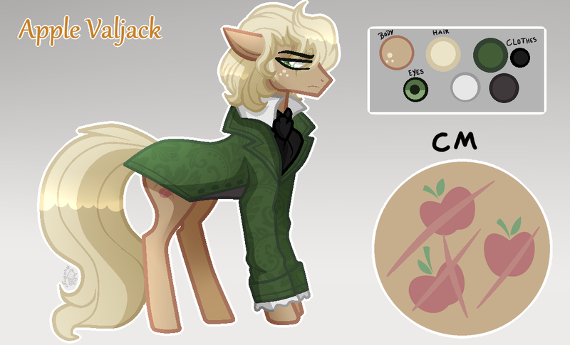 Size: 1142x693 | Tagged: safe, artist:sugaryicecreammlp, derpibooru import, applejack, pony, clothes, jean valjean, les miserables, reference sheet, solo