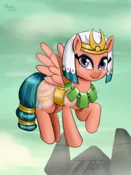 Size: 1280x1707 | Tagged: safe, artist:madokistrokis, derpibooru import, somnambula, pegasus, pony, cute, female, floating, glowpaz, mare, no more ponies at source, pyramid, solo, somnambetes