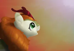 Size: 1670x1148 | Tagged: artist:coldmix, autumn blaze, derpibooru import, female, happy, kirin, open mouth, safe, smiling, solo, sounds of silence