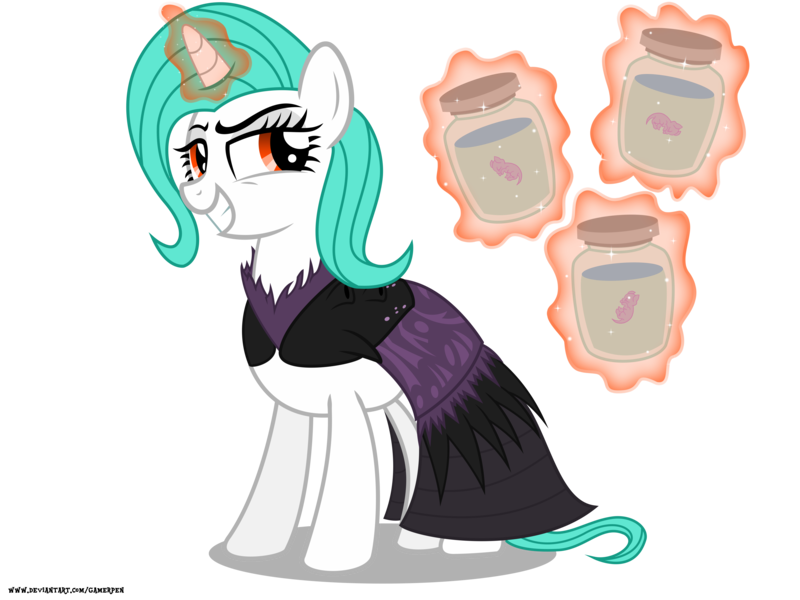 Size: 4000x3000 | Tagged: safe, artist:gamerpen, derpibooru import, oc, oc:regressa, pony, unicorn, clothes, female, glowing horn, horn, levitation, magic, mare, simple background, solo, telekinesis, transparent background, witch