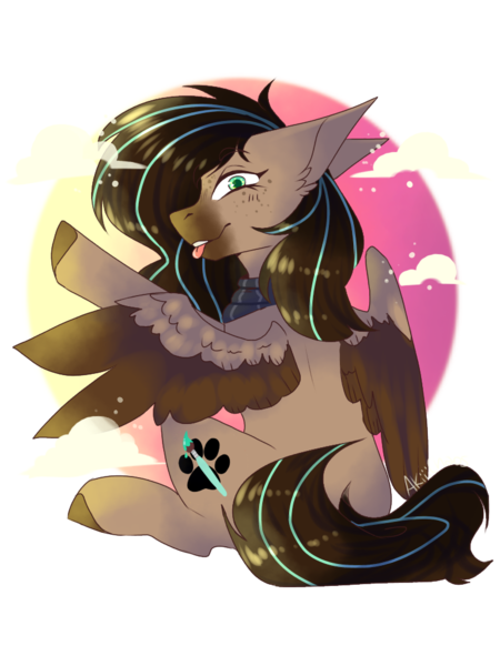 Size: 768x1024 | Tagged: safe, artist:akiiichaos, derpibooru import, oc, oc:mint, pegasus, pony, female, mare, solo, two toned wings, wings