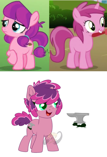 Size: 1109x1627 | Tagged: safe, artist:lemonkaiju, derpibooru import, lily longsocks, ruby pinch, oc, pony, unicorn, female, filly, magical lesbian spawn, offspring, parent:lily longsocks, parent:ruby pinch