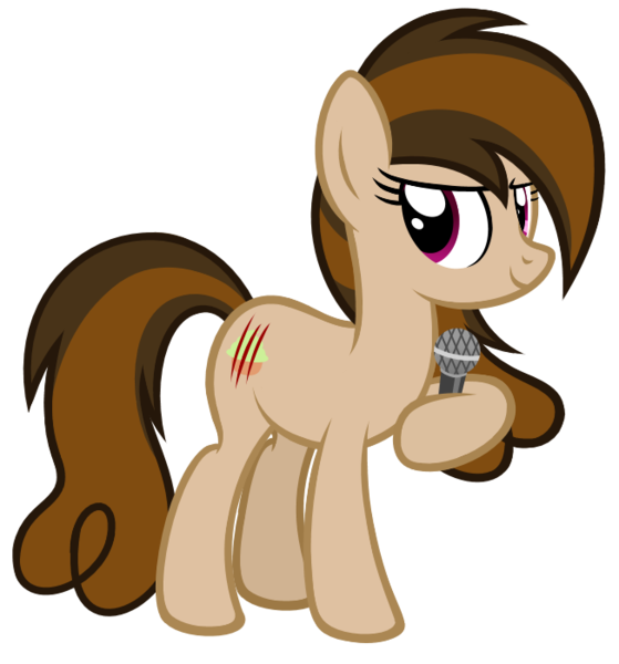 Size: 652x700 | Tagged: safe, artist:comfydove, derpibooru import, oc, oc:cupcake slash, pony, 2018, cutie mark, female, hoof hold, mare, microphone, simple background, solo, transparent background