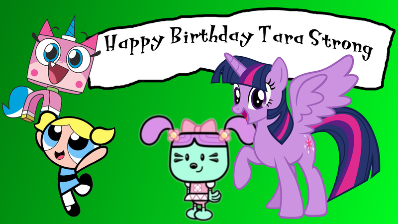 Size: 1920x1080 | Tagged: alicorn, artist needed, birthday, bubbles (powerpuff girls), crossover, daizy, derpibooru import, lego, safe, source needed, tara strong, the lego movie, the powerpuff girls, twilight sparkle, twilight sparkle (alicorn), unikitty, unikitty! (tv series), voice actor joke, wow wow wubbzy