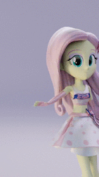 Size: 608x1080 | Tagged: dead source, safe, artist:efk-san, derpibooru import, fluttershy, equestria girls, 3d, :d, animated, anime, armpits, belly button, blowing a kiss, clothes, cursed, cursed image, cute, dab, dancing, evening gloves, eyeshadow, female, fingerless gloves, gloves, gradient background, gray background, hit or miss, lidded eyes, long gloves, looking at you, makeup, meme, midriff, open mouth, simple background, singing, smiling, solo, sound, tanktop, tik tok, webm