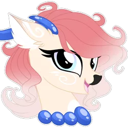 Size: 1000x1000 | Tagged: artist:crystal-tranquility, bust, deer, deer pony, derpibooru import, female, oc, oc:blue amber, original species, portrait, safe, simple background, solo, transparent background