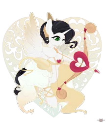 Size: 2853x3300 | Tagged: safe, alternate version, artist:xsatanielx, derpibooru import, oc, oc:reinina hazard, alicorn, pony, background removed, clothes, cupid, female, heart, mare, rcf community, simple background, solo, transparent background