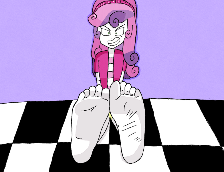 Size: 3300x2528 | Tagged: suggestive, artist:vanillasoft, derpibooru import, sweetie belle, anthro, feet, fetish, foot fetish, foot focus