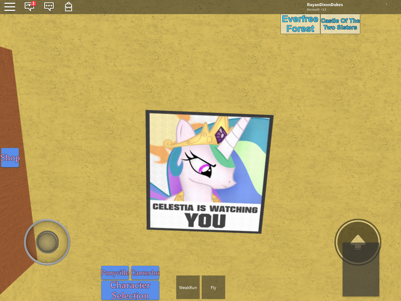 Size: 2048x1536 | Tagged: safe, derpibooru import, princess celestia, pony, big brother is watching, roblox, roleplaying