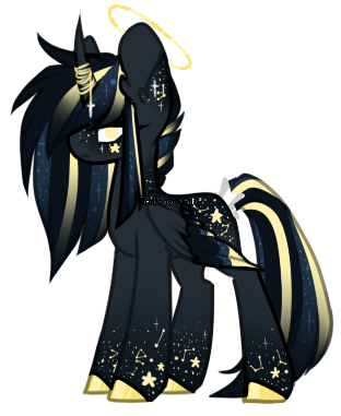 Size: 312x381 | Tagged: safe, artist:airi-draws-stuff, derpibooru import, oc, oc:astral umbra, alicorn, pony, adoptable, adopted oc, alicorn oc, halo, horn, reference, wings