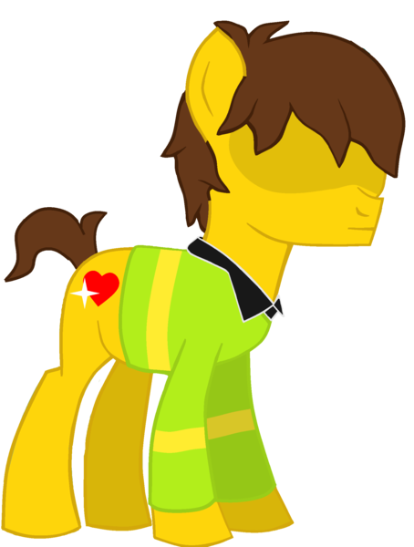 Size: 1665x2200 | Tagged: safe, artist:maxter-advance, derpibooru import, ponified, earth pony, pony, spoiler:deltarune, clothes, crossover, deltarune, heart, kris, sweater