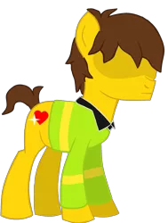 Size: 1665x2200 | Tagged: safe, artist:maxter-advance, derpibooru import, ponified, earth pony, pony, spoiler:deltarune, clothes, crossover, deltarune, heart, kris, sweater