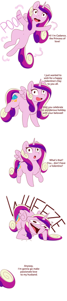 Size: 1000x4469 | Tagged: safe, artist:evehly, derpibooru import, princess cadance, alicorn, pony, :o, belly button, cadance laughs at your misery, cloud, comic, dialogue, exploitable meme, female, floating wings, hearts and hooves day, holiday, implied sex, implied shining armor, laughing, looking at you, mare, meme, missing accessory, obligatory pony, open mouth, poof, princess bitchdance, princess of love, raised hoof, simple background, smiling, solo, spread wings, teleportation, text, trolling, valentine's day, wheeze, white background, wide eyes, wings