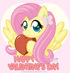 Size: 600x631 | Tagged: safe, artist:krystlekmy, derpibooru import, fluttershy, pegasus, pony, cute, cutie mark accessory, female, hair accessory, heart, holiday, mare, shyabetes, solo, valentine's day