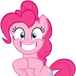 Size: 8944x9000 | Tagged: safe, artist:famousmari5, derpibooru import, pinkie pie, earth pony, pony, rock solid friendship, absurd resolution, cute, diapinkes, female, looking at you, mare, simple background, smiling, solo, transparent background, vector