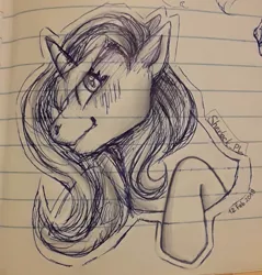 Size: 873x915 | Tagged: safe, derpibooru import, oc, oc:fleurbelle, alicorn, pony, alicorn oc, blushing, cute, happy, horn, lined paper, long eyelashes, long mane, shy, sweet, traditional art, wings