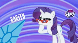 Size: 1920x1078 | Tagged: safe, derpibooru import, official, rarity, pony, my little pony logo, rarity month