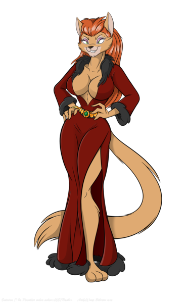 Size: 1210x1950 | Tagged: absolute cleavage, anthro, artist:greycat-rademenes, big breasts, breasts, busty catrina, catrina, cleavage, derpibooru import, digitigrade anthro, female, simple background, smiling, solo, solo female, suggestive, transparent background