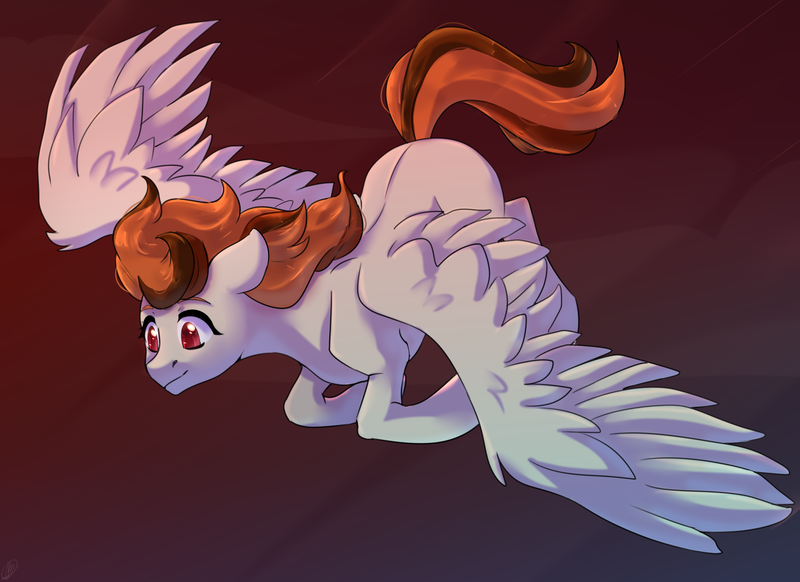 Size: 2845x2070 | Tagged: safe, artist:tigra0118, derpibooru import, oc, pony, art, female, flying, my little pony, solo