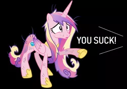 Size: 1260x894 | Tagged: safe, derpibooru import, edit, princess cadance, alicorn, pony, abuse, black background, bruised, caddybuse, crying, downvote bait, female, mare, messy mane, messy tail, op isn't even trying anymore, out of character, sad, simple background