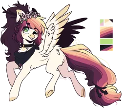 Size: 1024x906 | Tagged: safe, artist:little-sketches, derpibooru import, oc, oc:ayaka, ponified, pegasus, pony, alternate design, female, mare, one eye closed, reference sheet, simple background, solo, species swap, transparent background, underhoof, wink