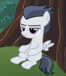 Size: 806x931 | Tagged: safe, derpibooru import, screencap, rumble, pegasus, pony, marks and recreation, colt, cropped, lidded eyes, male, sitting, solo