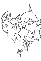 Size: 4121x6171 | Tagged: safe, artist:tonyfleecs, derpibooru import, oc, oc:platinum decree, oc:rising star, pony, unicorn, absurd resolution, duo, female, looking at each other, mare, no source available, sketch