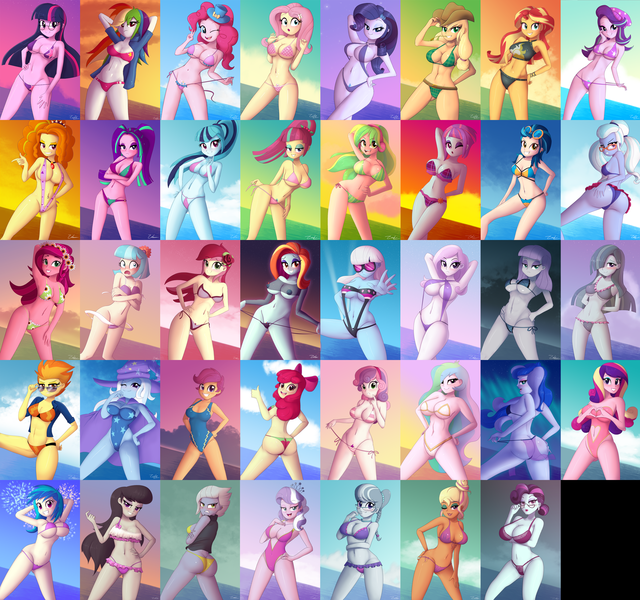 Size: 3376x3165 | Tagged: questionable, alternate version, artist:zelc-face, derpibooru import, edit, edited edit, adagio dazzle, apple bloom, applejack, aria blaze, boulder (pet), chestnut magnifico, coco pommel, diamond tiara, fleur-de-lis, fluttershy, gloriosa daisy, indigo zap, lemon zest, limestone pie, marble pie, maud pie, octavia melody, photo finish, pinkie pie, princess cadance, princess celestia, princess luna, principal abacus cinch, rainbow dash, rarity, roseluck, sassy saddles, scootaloo, silver spoon, sonata dusk, sour sweet, spitfire, starlight glimmer, sugarcoat, sunny flare, sunset shimmer, sweetie belle, trixie, twilight sparkle, vinyl scratch, bat pony, equestria girls, equestria girls series, friendship games, legend of everfree, mirror magic, movie magic, rainbow rocks, spoiler:eqg specials, absolute cleavage, adorabloom, adoraflare, adorasexy, adorkable, adorkasexy, alternative cutie mark placement, angry, applejack's hat, arm behind back, arm behind head, arm under breasts, armpits, ass, attached skirt, beach, beach babe, beanie, beckoning, bedroom eyes, belly button, bellyring, bicolor swimsuit, big breasts, bikini, bikini babe, bikini bottom, black swimsuit, bloom butt, blue swimsuit, blushing, bouncing, bouncing breasts, bow, bra, braid, breasts, busty adagio dazzle, busty apple bloom, busty applejack, busty aria blaze, busty chestnut magnifico, busty coco pommel, busty dazzlings, busty diamond tiara, busty dj pon-3, busty fleur-de-lis, busty fluttershy, busty gloriosa daisy, busty indigo zap, busty lemon zest, busty limestone pie, busty marble pie, busty maud pie, busty octavia, busty photo finish, busty pinkie pie, busty princess cadance, busty princess celestia, busty princess luna, busty principal abacus cinch, busty rainbow dash, busty rarity, busty roseluck, busty sassy saddles, busty scootaloo, busty shadow five, busty silver spoon, busty sonata dusk, busty sour sweet, busty spitfire, busty starlight glimmer, busty sugarcoat, busty sunny flare, busty sunset shimmer, busty sweetie belle, busty trixie, busty twilight sparkle, busty vinyl scratch, butt, butt freckles, buttcrack, c:, cape, cleavage, clothes, cocobetes, collage, commission, cougar, cowboy hat, cropped, crossed arms, crotchmark, crystal prep shadowbolts, curvy, cute, cutealoo, cutedance, cutefire, cutie mark, cutie mark crusaders, cutie mark on equestria girl, cutie mark swimsuit, daisybetes, day, dean cadance, diamondbetes, diapinkes, diasweetes, diatrixes, dimples of venus, dork, ear piercing, earring, embarrassed, embarrassed nude exposure, equestria girls-ified, eye candy, eyeshadow, female, fireworks, fishnets, fleurabetes, flower, flower in hair, flutterbat, freckles, frilled swimsuit, frown, gem, glasses, glimmerbetes, grin, hair over one eye, hand on hip, hat, headband, heart, heart hands, high res, hips, i can't believe it's not sci-twi, image, jackabetes, jacket, jeweled swimsuit, jewelry, leather jacket, lidded eyes, limetsun pie, lingerie, looking at you, looking back, looking back at you, makeup, mane six, marblebetes, mature, micro bikini, midriff, missing accessory, moonbutt, mountain of tags, navel cutout, necklace, night, nipples, nudity, ocean, older, older apple bloom, older diamond tiara, older scootaloo, older silver spoon, older sweetie belle, one eye closed, one-piece swimsuit, orange swimsuit, panties, peace sign, pearl necklace, piercing, pink swimsuit, png, ponytail, praise the sun, pretzel bikini, principal cadance, principal celestia, pubic hair, purple swimsuit, race swap, raribetes, rarihips, rear view, red swimsuit, resting bitch face, ring, rose, sassybetes, seductive look, seductive pose, see-through, sexy, sexy saddles, shadow five, shimmerbetes, shyabetes, siblings, side-tie bikini, sideboob, silverbetes, siren gem, sisters, skimpy outfit, skirt, skirt lift, sling bikini, small breasts, smiling, socks, solo, solo female, sonatabetes, sourdere, spherical breasts, strapless bikini, string bikini, striped swimsuit, stupid sexy adagio dazzle, stupid sexy apple bloom, stupid sexy applejack, stupid sexy aria blaze, stupid sexy celestia, stupid sexy chestnut magnifico, stupid sexy cinch, stupid sexy coco pommel, stupid sexy dazzlings, stupid sexy fleur-de-lis, stupid sexy fluttershy, stupid sexy gloriosa daisy, stupid sexy indigo zap, stupid sexy lemon zest, stupid sexy marble pie, stupid sexy maud pie, stupid sexy octavia, stupid sexy pinkie, stupid sexy princess cadance, stupid sexy princess luna, stupid sexy rainbow dash, stupid sexy rarity, stupid sexy roseluck, stupid sexy sassy, stupid sexy scootaloo, stupid sexy shadow five, stupid sexy sonata dusk, stupid sexy sour sweet, stupid sexy spitfire, stupid sexy starlight glimmer, stupid sexy sugarcoat, stupid sexy sunny flare, stupid sexy sunset shimmer, stupid sexy sweetie belle, stupid sexy trixie, stupid sexy twilight, sugarcheeks, summer sunset, sunglasses, sunset, sunset shimmer's beach shorts swimsuit, surprised, swimsuit, teasing, the dazzlings, thick, thighs, thong swimsuit, thumbs up, top hat, tricolor swimsuit, trixie's cape, trixie's hat, tsundere, twiabetes, twilight's professional glasses, unamused, underass, underboob, underwear, undressing, untied bikini, vest, vice principal luna, vinylbetes, wall of tags, wardrobe malfunction, water, wedding ring, wedgie, wide hips, wink, wonderbolts swimsuit, wristband, yellow swimsuit, zelc-face's swimsuits, zestabetes