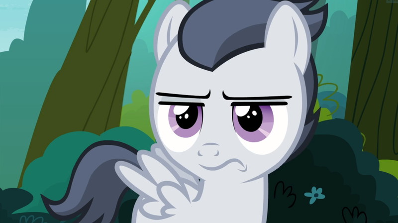 Size: 1666x933 | Tagged: safe, derpibooru import, screencap, rumble, pegasus, pony, marks and recreation, close-up, colt, foal, lidded eyes, male, solo, wavy mouth