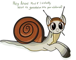 Size: 4137x3280 | Tagged: suggestive, artist:czu, derpibooru import, snails, oc, unofficial characters only, original species, snail, snail pony, :3, looking at you, solo, text