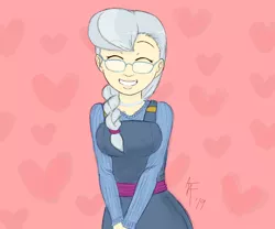 Size: 2400x2000 | Tagged: artist:aa, braid, cute, derpibooru import, female, glasses, heart, hearts and hooves day, holiday, human, humanized, safe, silverbetes, silver spoon, smiling, solo, valentine's day