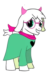 Size: 1700x2600 | Tagged: safe, artist:maxter-advance, derpibooru import, ponified, goat, pony, spoiler:deltarune, clothes, cute, deltarune, fluffy boi, glasses, ralsei, scarf, spoilers for another series