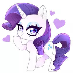 Size: 1455x1463 | Tagged: safe, artist:techycutie, derpibooru import, rarity, pony, bedroom eyes, chibi, cute, cutie mark, eyelashes, heart, raribetes, solo