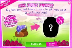 Size: 1032x687 | Tagged: safe, derpibooru import, advertisement, barrel, costs real money, gameloft, gameloft shenanigans, greedloft, magic coins, no pony, official