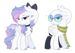 Size: 3459x2478 | Tagged: safe, artist:jewelmusic, derpibooru import, oc, oc:opal song, pegasus, pony, bald, base used, bow, choker, clothes, female, glasses, hair bow, mare, scarf, simple background, solo, transparent background