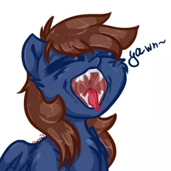 Size: 3000x3000 | Tagged: safe, artist:cherry, derpibooru import, oc, oc:warly, bat pony, pony, bat pony oc, bat wings, fangs, fetish, male, maw, mawshot, open mouth, solo, stallion, tongue out, wings, yawn