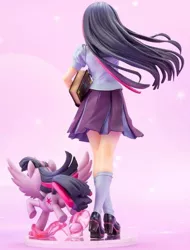 Size: 571x750 | Tagged: safe, derpibooru import, kotobukiya, twilight sparkle, twilight sparkle (alicorn), alicorn, human, pony, equestria girls, book, clothes, doll, figure, glasses, human coloration, human ponidox, humanized, irl, moe, photo, pleated skirt, self ponidox, shoes, skirt, socks, toy