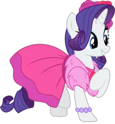 Size: 3000x3231 | Tagged: safe, artist:eagle1division, derpibooru import, rarity, pony, unicorn, no second prances, bracelet, clothes, cute, dress, female, flower, jewelry, mare, necklace, outfit catalog, raised hoof, raised leg, raribetes, rose, simple background, smiling, solo, transparent background, vector