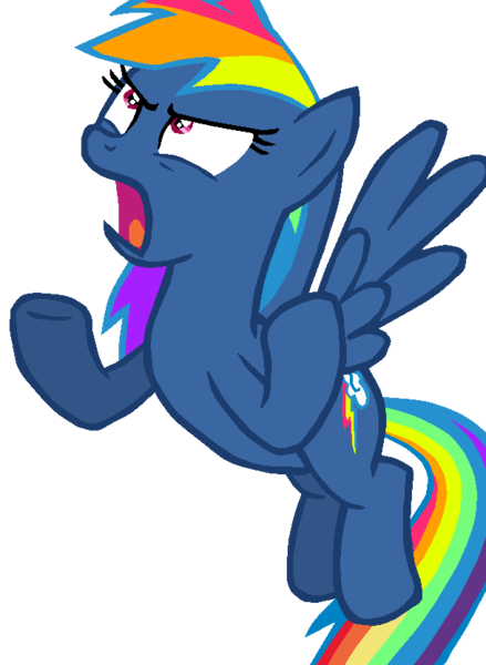 Size: 610x834 | Tagged: safe, alternate version, artist:nightshadowmlp, derpibooru import, rainbow dash, pegasus, pony, ail-icorn, secrets and pies, spoiler:interseason shorts, adorapiehater, angry, cropped, cute, dashie mcboing boing, evil pie hater dash, female, flying, lyrebird dash, madorable, mare, ms paint, show accurate, simple background, solo, spread wings, transparent background, wings