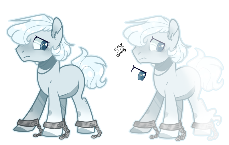 Size: 3389x2153 | Tagged: safe, artist:jxst-alexa, derpibooru import, oc, unnamed oc, unofficial characters only, earth pony, ghost, pony, undead, chains, ear fluff, frown, male, shackles, simple background, solo, stallion, transparent background, white outline