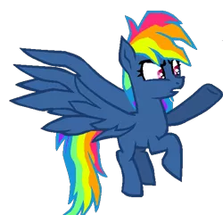 Size: 564x543 | Tagged: safe, artist:nightshadowmlp, derpibooru import, rainbow dash, demon, demon pony, original species, pony, secrets and pies, adorapiehater, angry, cute, evil pie hater dash, flying, madorable, raised hoof, show accurate, simple background, spread wings, transparent background, wings