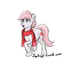 Size: 500x500 | Tagged: safe, artist:jynkyz, derpibooru import, nurse redheart, earth pony, pony, clothes, cute, female, heartabetes, mare, missing accessory, open mouth, raised hoof, scarf, simple background, solo, transparent background