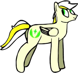 Size: 403x377 | Tagged: safe, artist:nutking, derpibooru import, oc, oc:white waters, unofficial characters only, pegasus, pony, green eyes, image, looking back, male, png, simple background, smiling, solo, stallion, transparent background