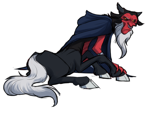 Size: 500x380 | Tagged: angry, artist:kasunshine, centaur, cloak, clothes, cute, derpibooru import, looking back, lord tirek, madorable, male, safe, simple background, sitting, solo, tirebetes, white background