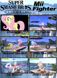 Size: 1024x1390 | Tagged: safe, artist:alphamonouryuuken, derpibooru import, fluttershy, pegasus, pony, my little pony: the movie, female, mare, meme, mii, mii fighters, mii swordfighter, smiling, solo, super smash bros., super smash bros. 4, super smash bros. ultimate