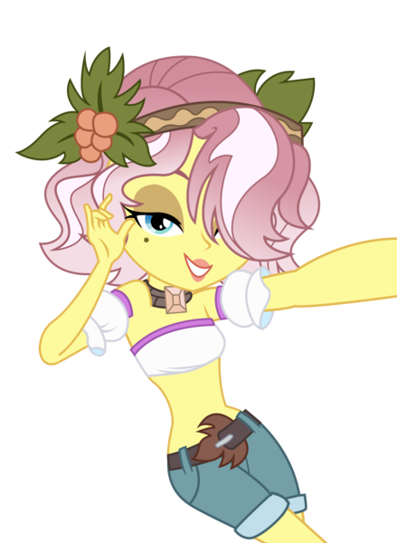 Size: 1500x2052 | Tagged: safe, artist:remcmaximus, derpibooru import, edit, vignette valencia, equestria girls, equestria girls series, rollercoaster of friendship, bandeau, beautiful, belly button, belt, clothes, female, hashtag bangs, lidded eyes, midriff, selfie, sexy, shorts, simple background, solo, transparent background, tube top, vector