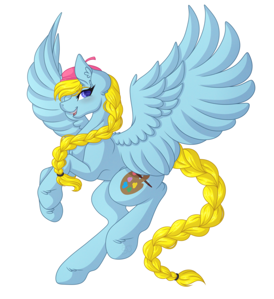 Size: 4020x4392 | Tagged: safe, artist:amazing-artsong, derpibooru import, oc, oc:paris, unofficial characters only, pegasus, pony, absurd resolution, braid, braided tail, female, mare, simple background, smiling, solo, transparent background